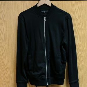 Black Dress Bomber Jacket